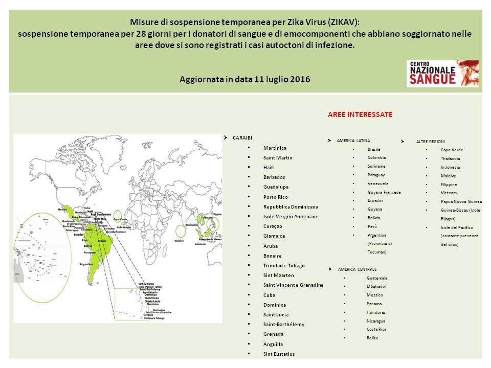 Aggiornamento Zika Virus 11 Luglio 2016